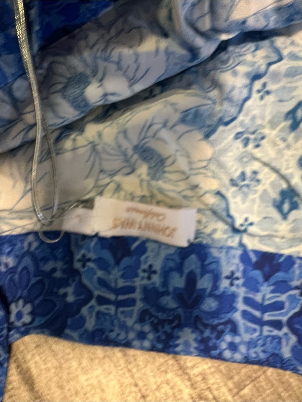 Johnny Was Blue and White Floral A-Line Skirt - Picture 5 of 6